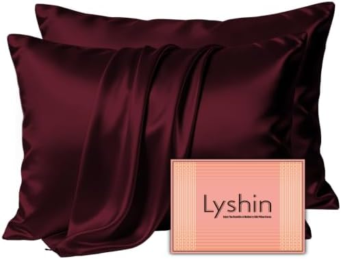 LYSHIN Silk Pillow Cases 2 Pack King Size by LYSHINSILKPILLOWCASES