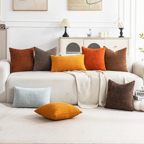 Set of 4 Soft Textured Decorative Throw Pillow Covers 20x20 Inch Cozy Farmhouse - Image 2