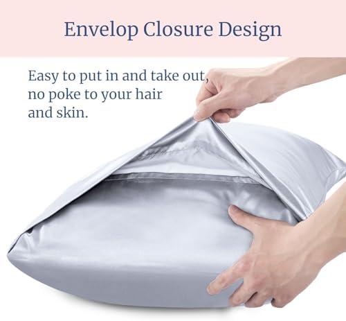 BEDELITE Satin Pillowcases, Queen Size 20x30 Inch, Evening Haze - Image 6