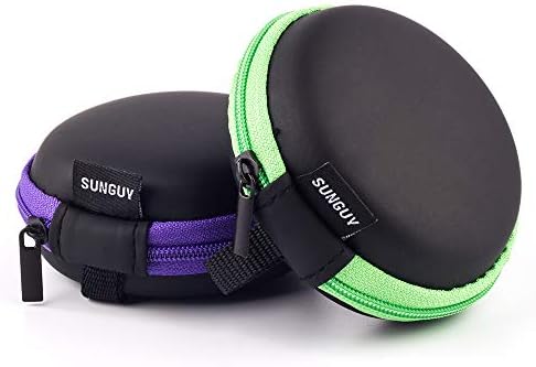SUNGUY [2-Pack Earbuds Cases, Small Round Pocket Earbud Travel Carrying Case - Image 2