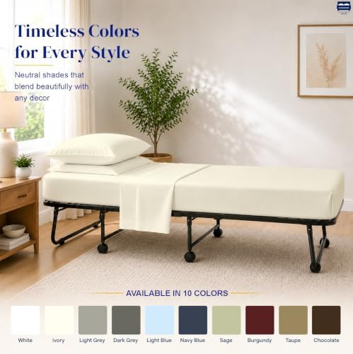 Cottingon 4 PC Cot Sheet Set 25"X75", Egyptian Cotton - Image 6