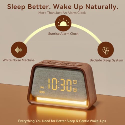 Vivilumens Alarm Clock with White Noise Machine Night Light - Image 5