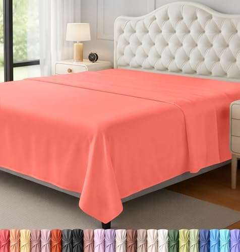Queen Size Flat Sheet Only, Ultra Soft & Breathable Hotel Sheets by UTOPIABEDDING