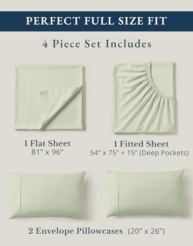 LANE LINEN 100% Organic Cotton Eco Friendly Full Size Sheet & Pillowcase Sets - Image 4