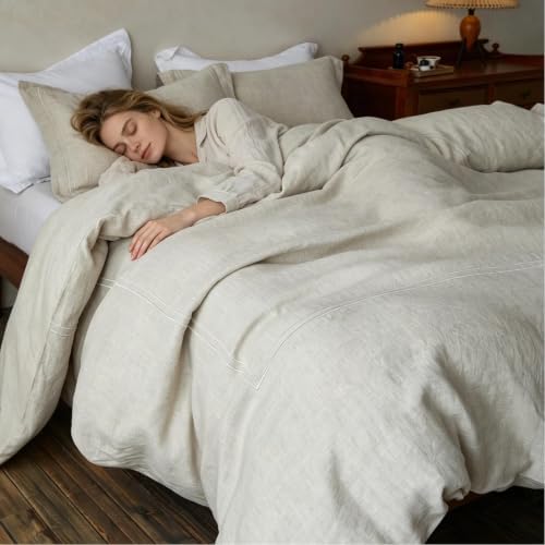 Simple&Opulence 100% Washed Linen Duvet Cover Set 78"x86" - Image 2