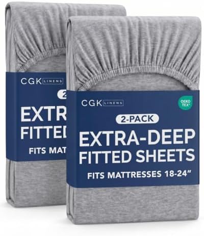 CGK Linens 2 Pack Extra Deep Queen Fitted Sheets by CGKUnlimited