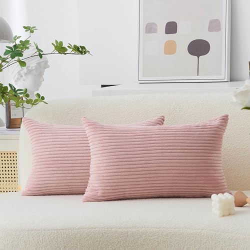Home Brilliant 12x20 Pillow Covers Set of 2 Rectangle Throw Pillow Striped by HomeBrilliant
