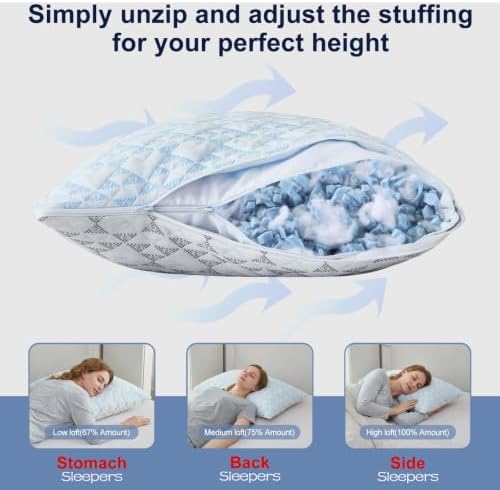 Cooling Shredded Memory Foam Pillows: Adjustable Bed Pillows - Image 5