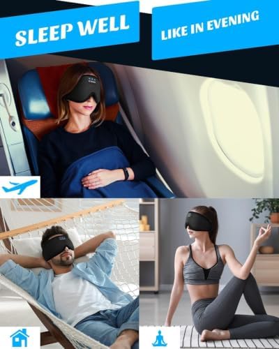 Sleep Mask with Headphones Bluetooth 5.4, LC-dolida Wireless Music Eye Mask - Image 6
