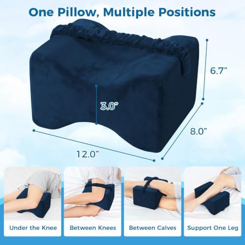 Knee Pillow for Side Sleepers, Memory Foam Leg Pillow - Image 5