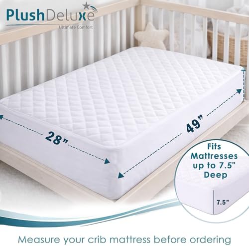 PlushDeluxe Crib Mattress Protector, 100% Waterproof, Ultra Soft Viscose Made - Image 2