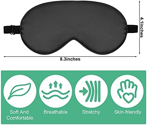 6 Pieces Natural Silk Sleep Mask Soft Eye Mask Adjustable Strap Blindfold - Image 2