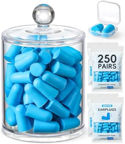 250 Pairs Foam Ear Plugs with 1 Clear Dispenser Holder, NRR 33dB Ear Plugs by Unknown
