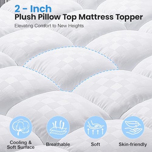 Full Size Dual Layer 4 Inch Memory Foam Mattress Topper, 2 Inch Gel Memory Foam - Image 5