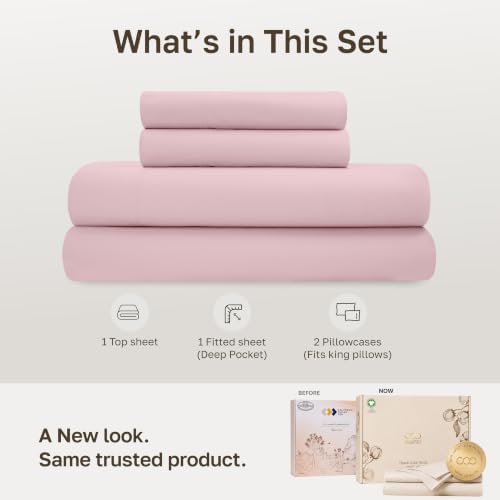 California Design Den Organic Cotton King Size Sheets Deep Pocket Set - Image 3