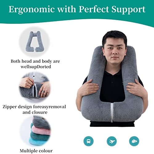 FHSGGP Travel Pillow Car Pillow Kid Car Sleeping Gray - Image 4