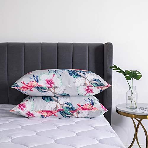 Floral Printed Satin Pillowcase, Standard Cooling Pillow Case Set of 2 - Image 5