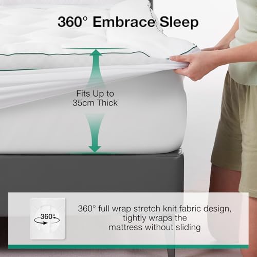 Novilla Full Mattress Topper, Extra Thick Pillow Top Down Alternative Pad - Image 6