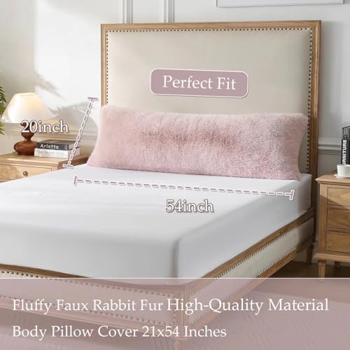 20x54 inch Luxury Fluffy Body Pillow Cover, Shaggy Furry Body Pillowcase - Image 2