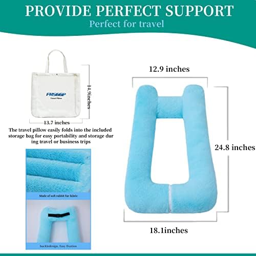 FHSGGP Travel Pillow Car Pillow Kid Car Sleeping Blue - Image 3