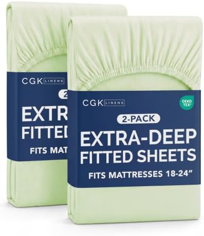 CGK Linens 2 Pack Extra Deep Cal King Fitted Sheets by CGKUnlimited