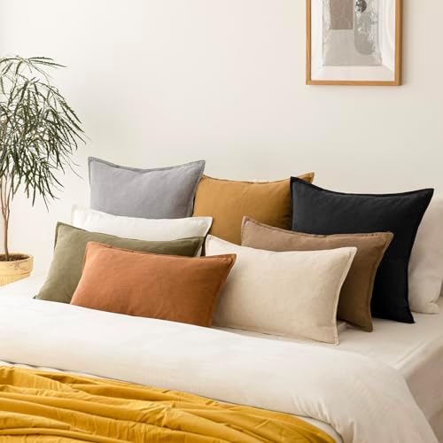 Foindtower Decorative Linen Lumbar Throw Pillow Covers 12x20 Light Gray - Image 7