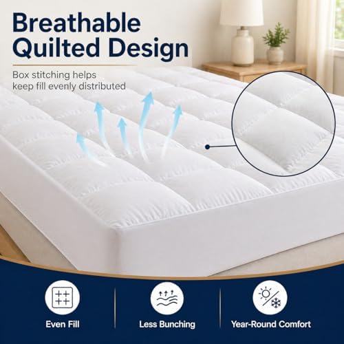 West Month Mattress Topper 1000gsm Premium Quilted, Mattress Cover - Image 5
