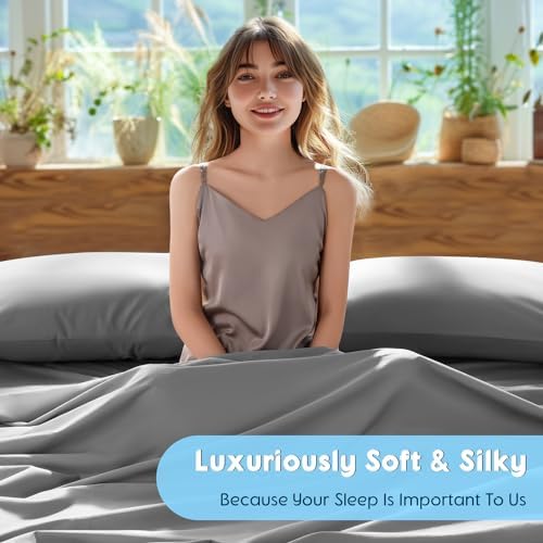 SONORO KATE 1000 Series 100% Egyptian Cotton Queen Sheets, Extra Deep Pocket - Image 5