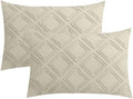 JELLYMONI Light Sand Grid Tufted Pillowcases King Size by JELLYMONI