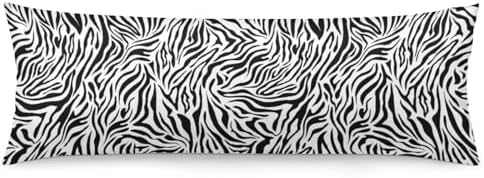 Zebras Body Pillow Pillowcase Black and White Zebra Long Body Pillow Cover by Unknown