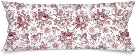 Red and White Porcelain Floral Lumbar Pillow Cover 14x36 Long Body Pillow Covers by Unknown