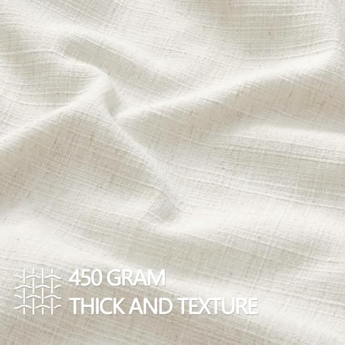 MIULEE Thick Textured Euro Sham Throw Pillow Covers 24x24 in Natural Beige - Image 2