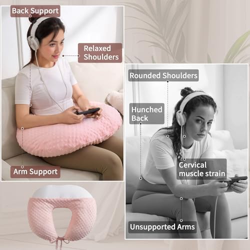 Reading Pillow for Gaming Reading Crochet, U Shaped Arm Support Pillow - Image 2