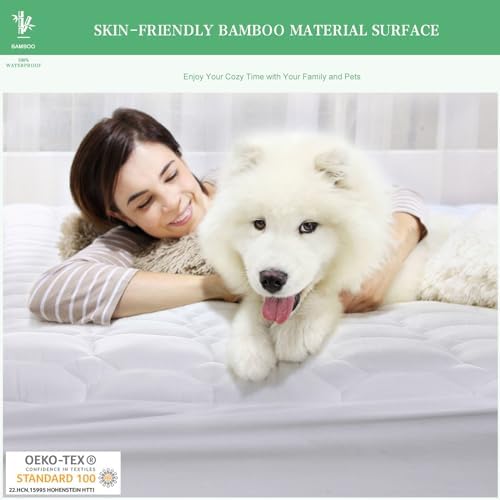 UNILIBRA Queen Mattress Protector Waterproof Rayon from Bamboo, Deep Pocket - Image 4