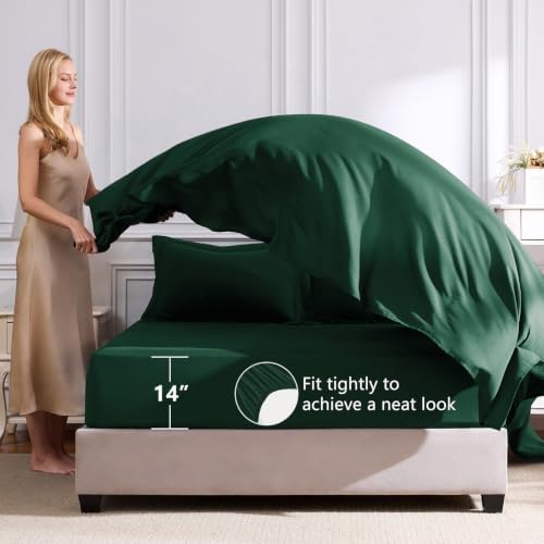 CozyLux Super King Comforter Set 120"x120", 7 Piece, Emerald Green - Image 5