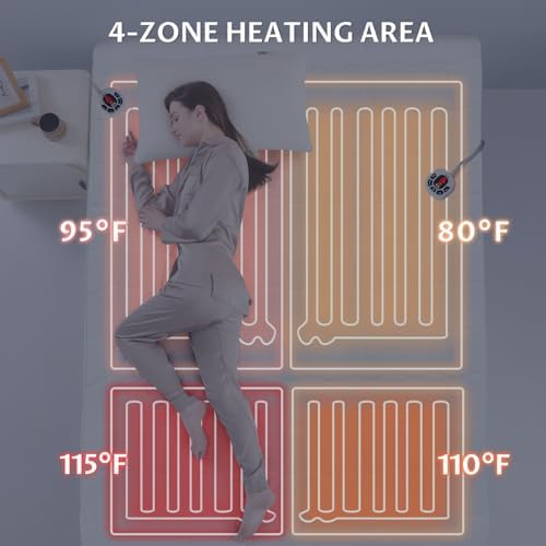 Multi-Zone Heated Mattress Pad Cal King, Quilted Surface, Preheat & Memory - Image 2