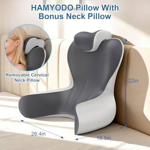 22" XL Reading Pillow Sitting in Bed, Back Support & Armrests - Image 5