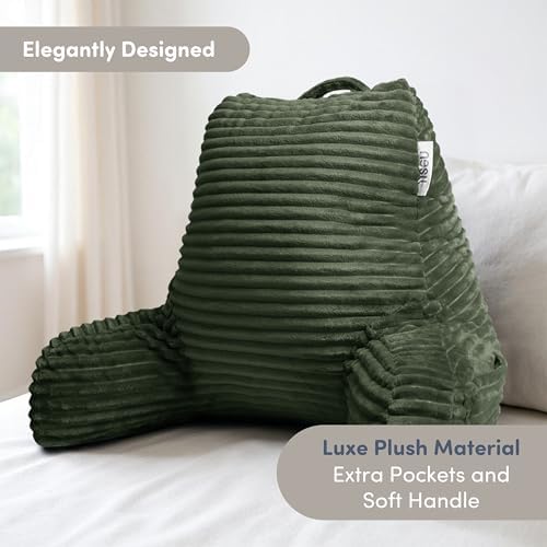 Nestl Reading Pillow with Shredded Memory Foam, Luxe Cut Plush Back Pillow - Image 3