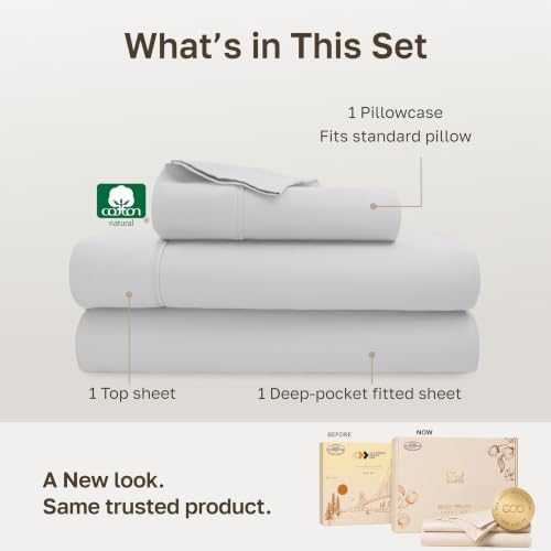 California Design Den 100% Cotton Sateen Twin Sheets Set - Image 3