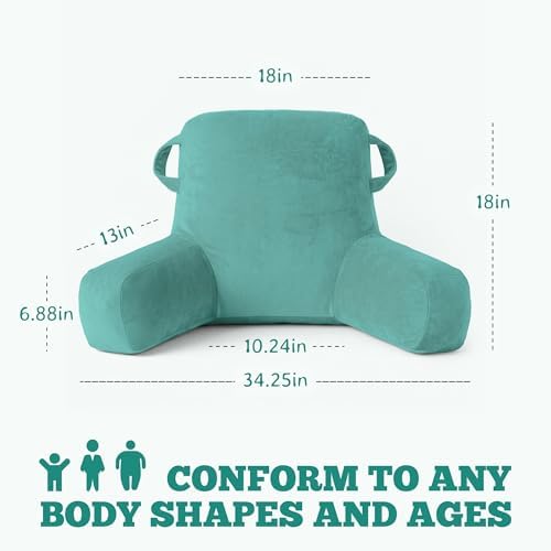 Reading Pillow for Bed, Back Pillow for Bed Sitting Up, Lumbar Support Pillow - Image 2