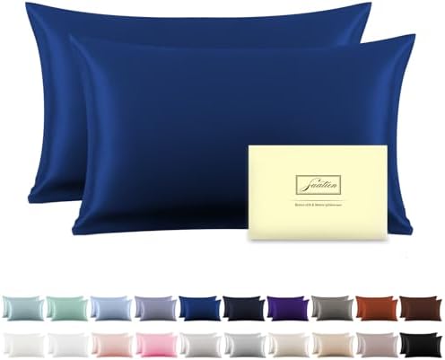 Silk Pillow Cases 2 Pack, Soft Breathable and Sliky Standard Size Pillow Cases by Suatien