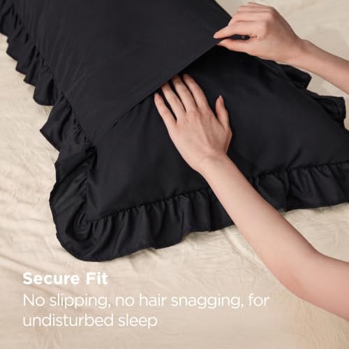 Bedsure Ruffle Pillow Cases Queen Size Set of 2 - Image 4