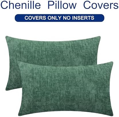 CaliTime Decorative Couch Throw Pillow Covers 20 X 12 Inches Dark Green - Image 6