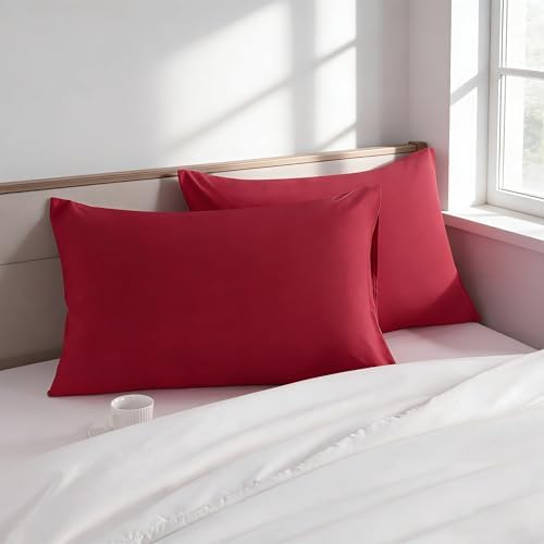 Body Pillow Cases, 2 Pack, 20x54 in, Microfiber, Wine Red - Image 2