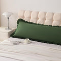 Ruffled Body Pillow Shams, 1 Pack, 20x54 Inches, Olive Green by Aerlomi