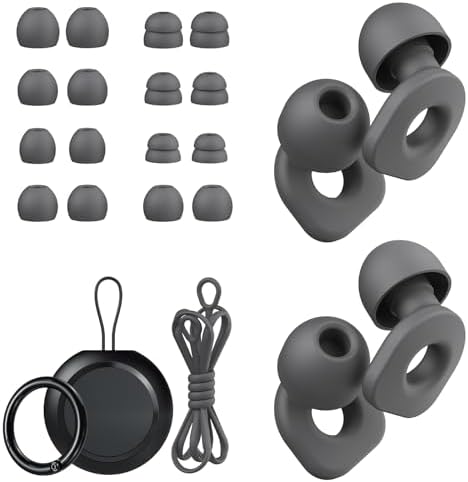 2 Pairs of Earplugs for Sleeping, Reusable Hearing Protection Ear Plugs by LOETRUY