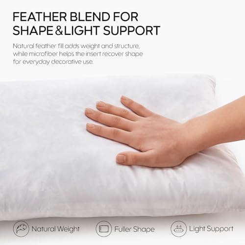 Feather Throw Pillow Inserts Set of 4, Soft Fluffy Square 16 x 16 Inches - Image 2