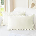 CaliTime Decorative Couch Throw Pillow Covers 20 X 12 Inches Cream by CaliTime