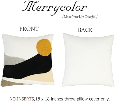 Merrycolor Boho Sun Throw Pillow Covers 18 X 18 Textured Mid Century Modern - Image 6