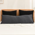 BESTOUCH Washed Cotton Pillowcases Linen Feel Dark Black Body by BESTOUCH